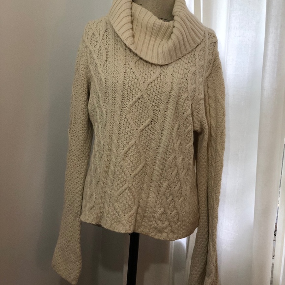 Cream Knit Cowl Neck Sweater - Picture 3 of 3